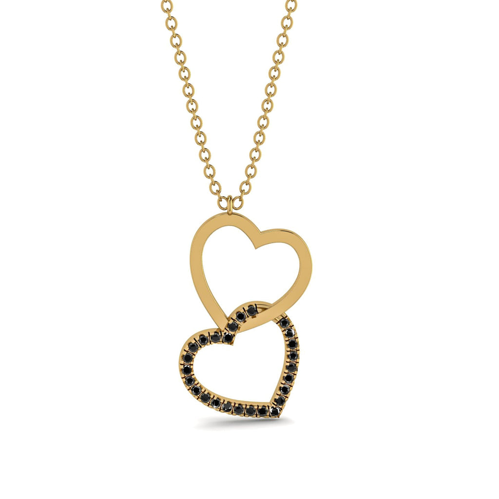 Black Diamond Necklaces and Pendants: Heart, Bezel and Initial Styles
