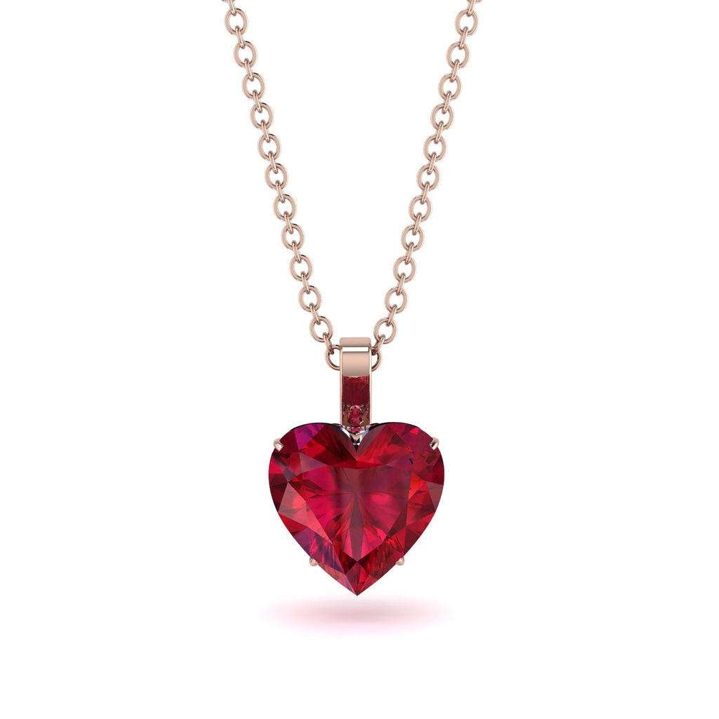 Gold Heart Pendants: Diamond, Ruby and Black Diamond Styles
