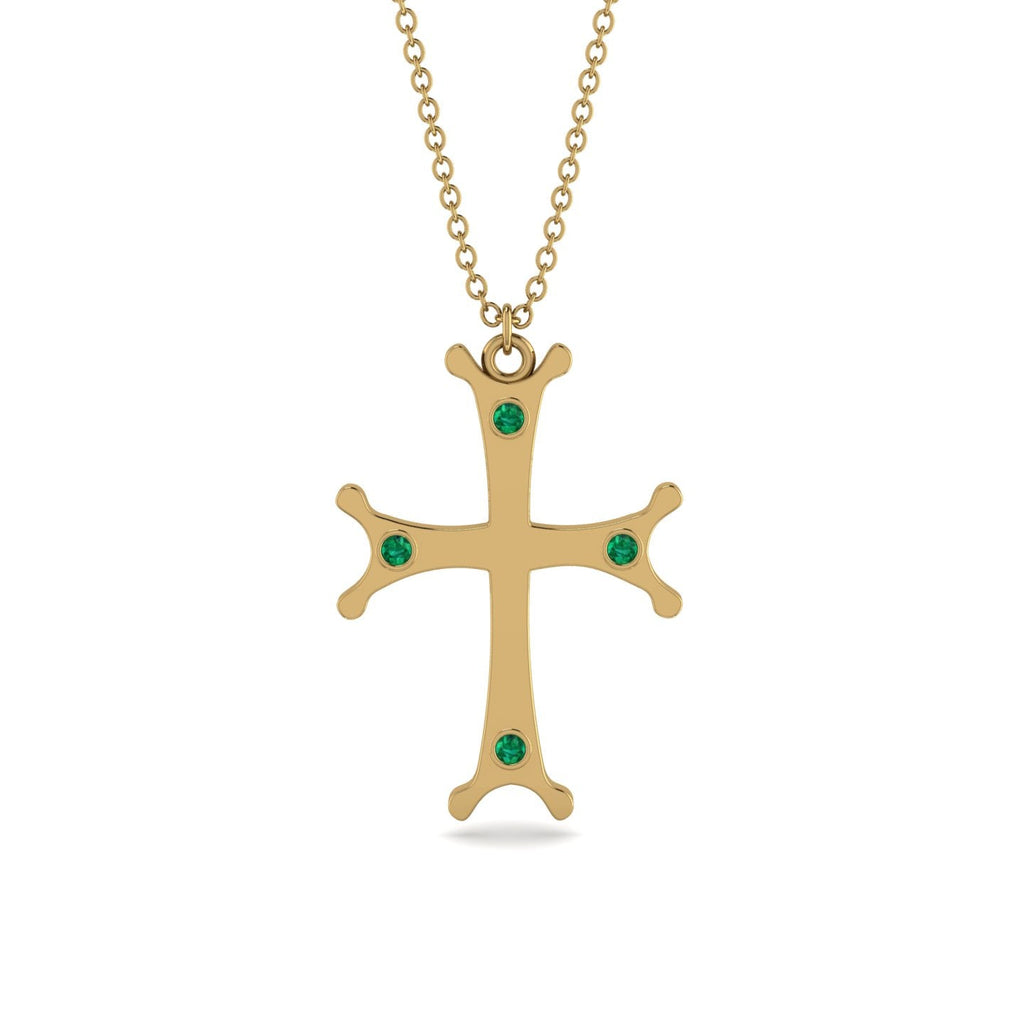 Emerald and Gemstone Cross Necklaces in Gold: Styles and Meaning