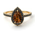 Pear Shaped Halo Brown Diamond Ring - Janet No. 1104