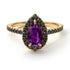 Pear Shaped Halo Amethyst Ring - Janet No. 304