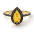 Pear Shaped Halo Citrine Ring - Janet No. 604