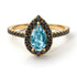 Pear Shaped Halo Aquamarine Ring - Janet No. 404