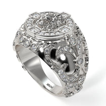 Diamond Royal Lion Men Signet Ring - Terry No. 3 image 1
