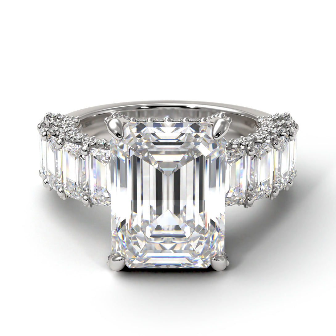 Luxury Emerald Cut Diamond Engagement Ring - Nadia No. 3