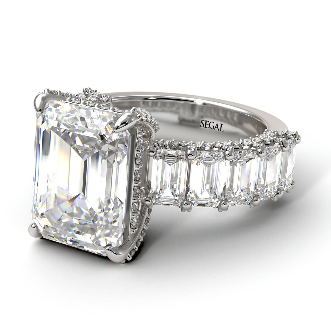 Luxury Emerald Cut Diamond Engagement Ring - Nadia No. 3