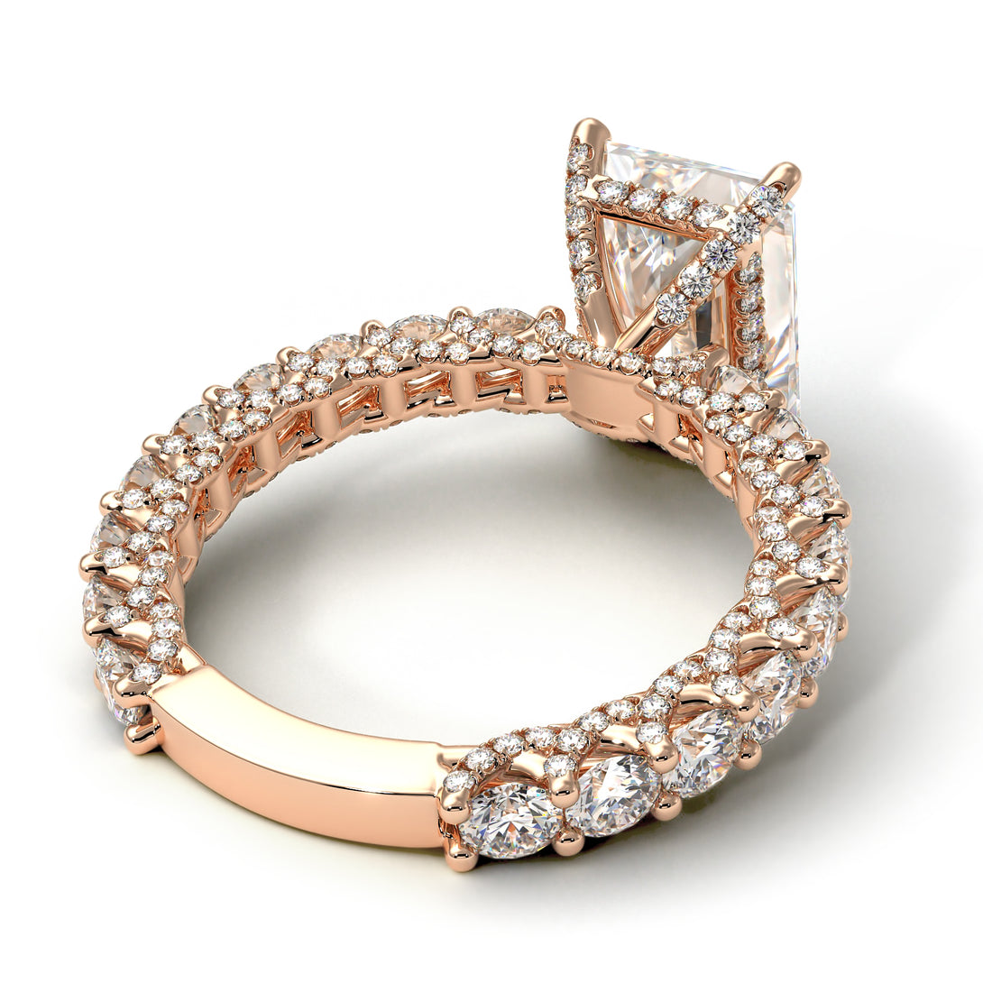 4Ct Radiant Cut Diamond Engagement Ring - Serenity No. 2