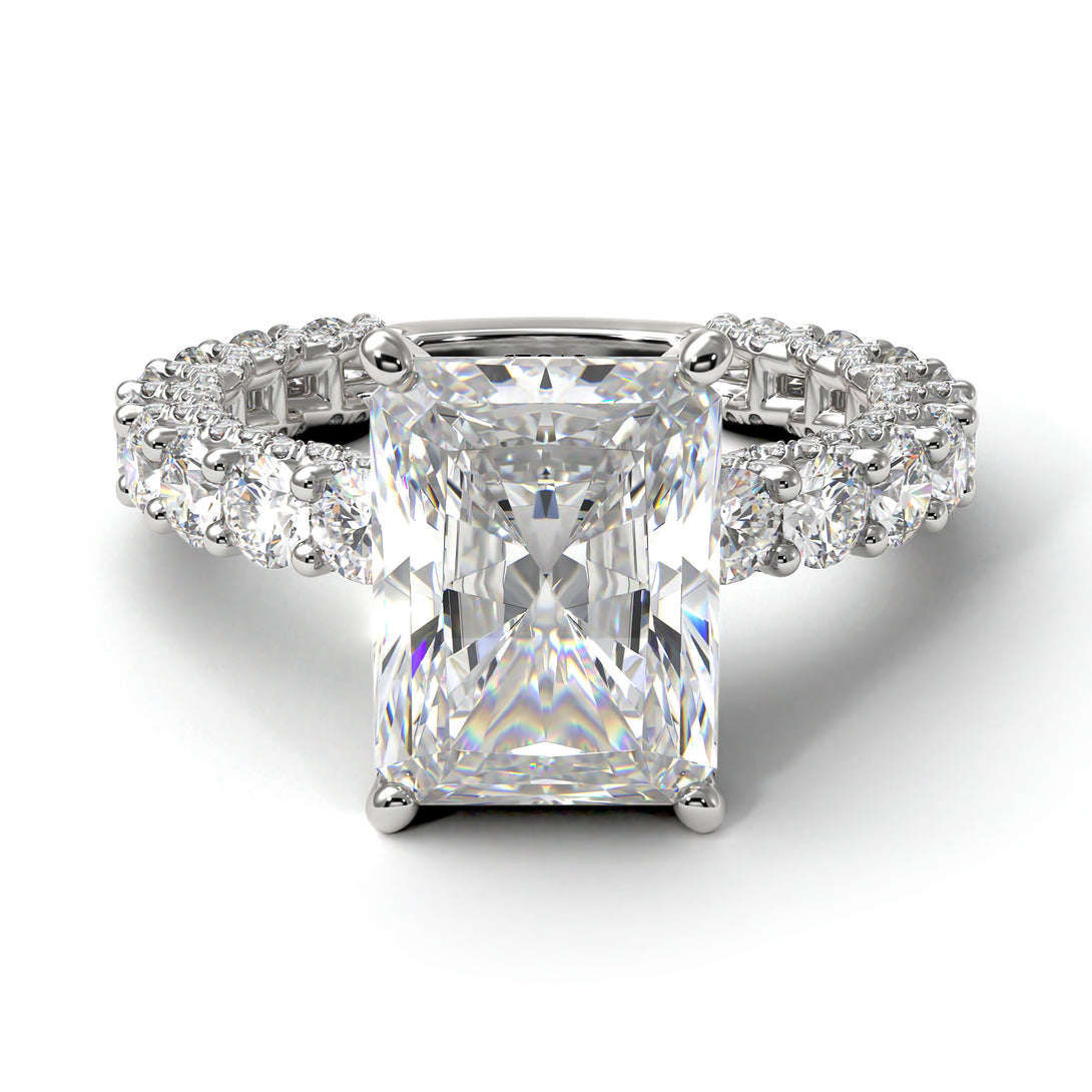 4Ct Radiant Cut Diamond Engagement Ring - Serenity No. 3