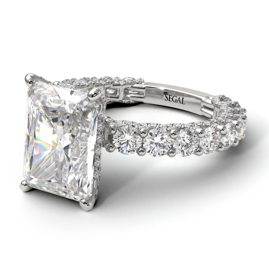 4Ct Radiant Cut Diamond Engagement Ring - Serenity No. 3