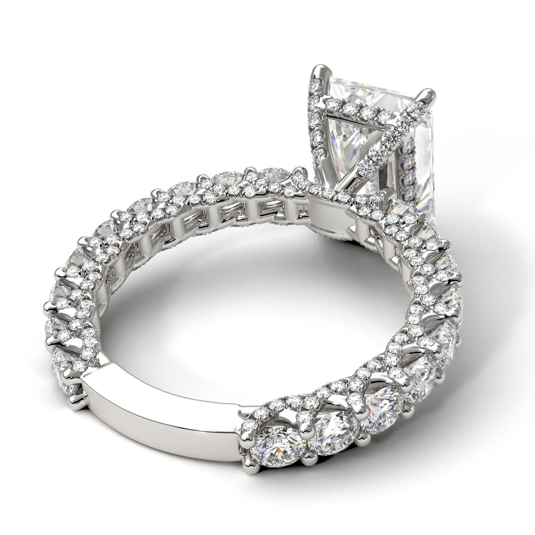 4Ct Radiant Cut Diamond Engagement Ring - Serenity No. 3