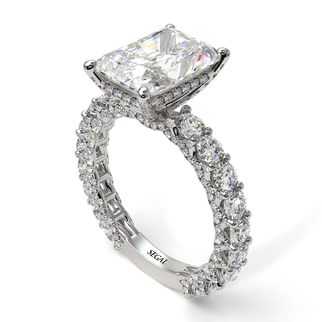 4Ct Radiant Cut Diamond Engagement Ring - Serenity No. 3