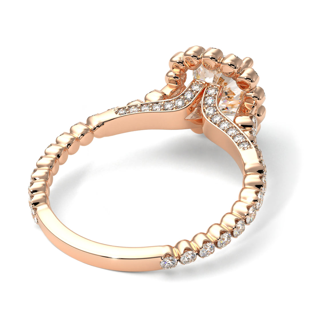 Modern Diamond Cushion Cut Engagement Ring - Uma No. 2