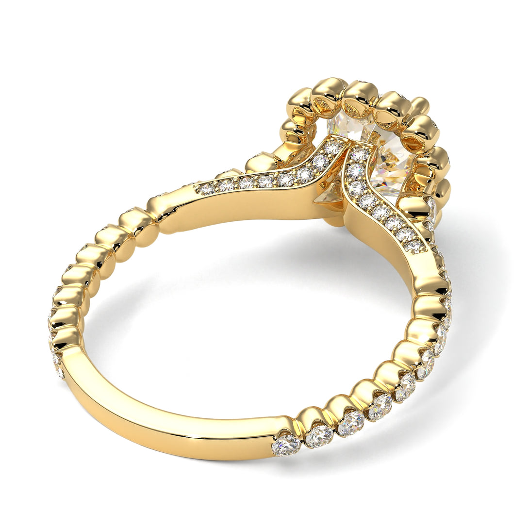 Modern Diamond Cushion Cut Engagement Ring - Uma No. 1