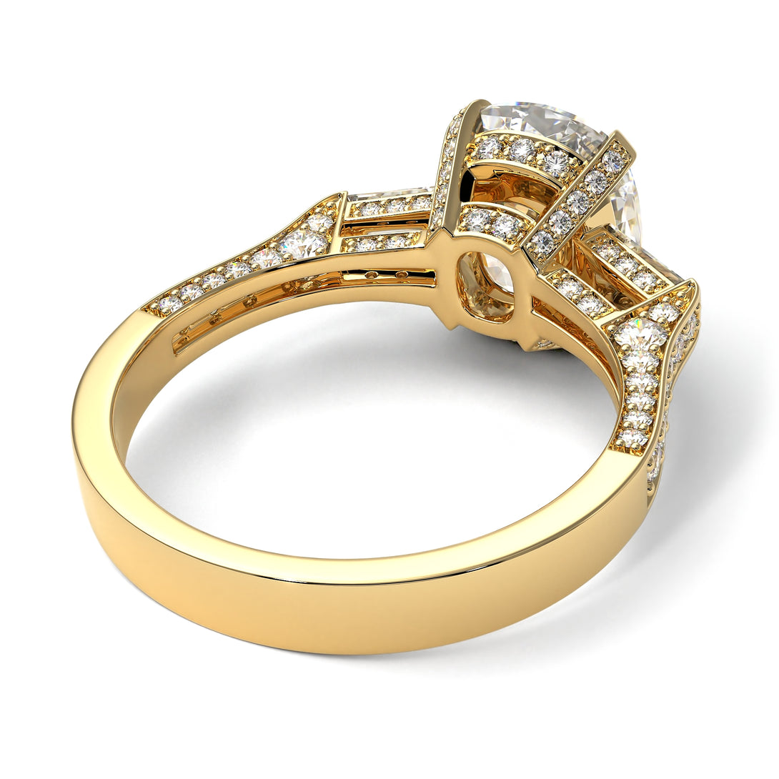 Exclusive Handmade Diamond Geometrical Engagement Ring - Yolanda No. 1