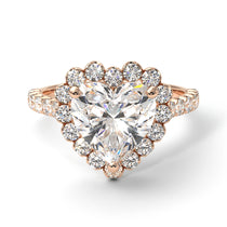 Halo Heart Diamond Pave Engagement Ring - Gail No. 2 image 1
