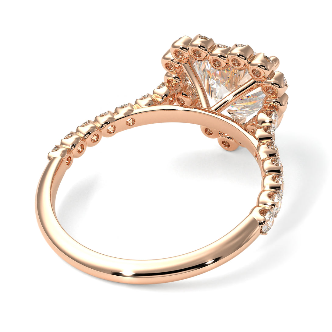 Halo Heart Diamond Pave Engagement Ring - Gail No. 2