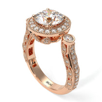 Milgrain Halo Pave Diamond Engagement Ring - Mabel No. 2 image 1