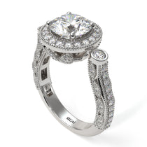 Milgrain Halo Pave Diamond Engagement Ring - Mabel No. 3 image 1
