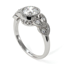 Art Deco Diamond Leaves Engagement Rings - Thalia No. 3 image 1