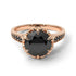 Black Diamond Milgrain Engagement Ring - Yara No. 38