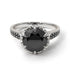Black Diamond Milgrain Engagement Ring - Yara No. 39 image 3