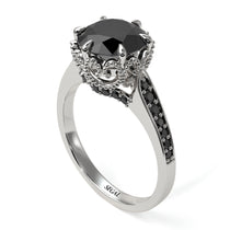 Black Diamond Milgrain Engagement Ring - Yara No. 39 image 1