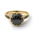 Black Diamond Milgrain Engagement Ring - Yara No. 37