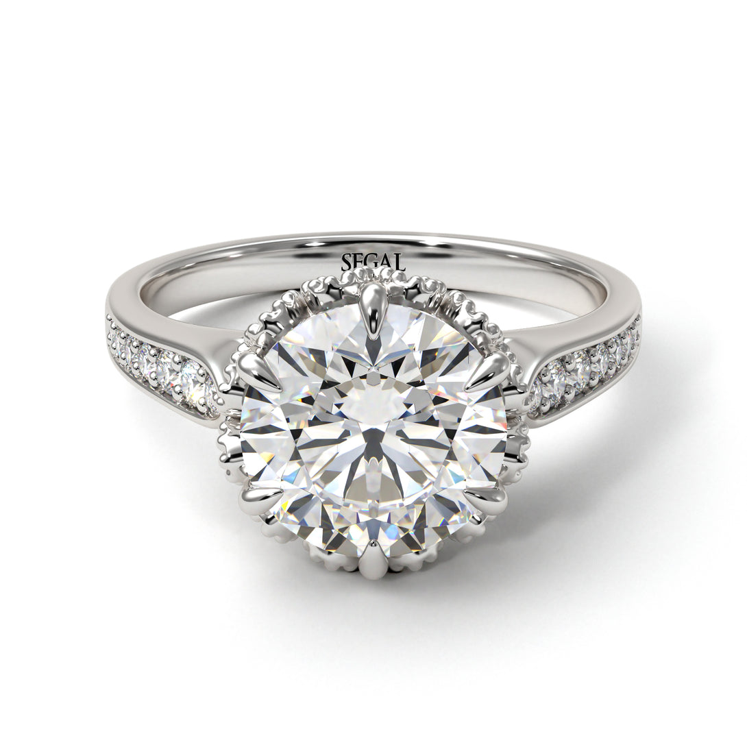 Diamond Milgrain Engagement Ring - Yara No. 3