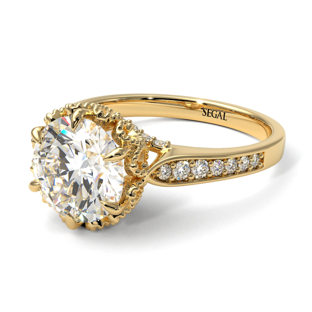 Diamond Milgrain Engagement Ring - Yara No. 1