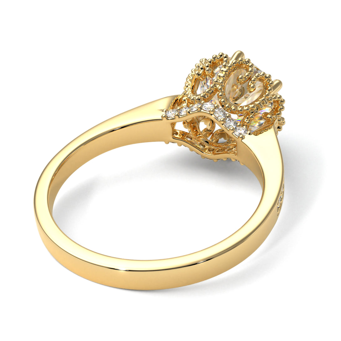 Diamond Milgrain Engagement Ring - Yara No. 1