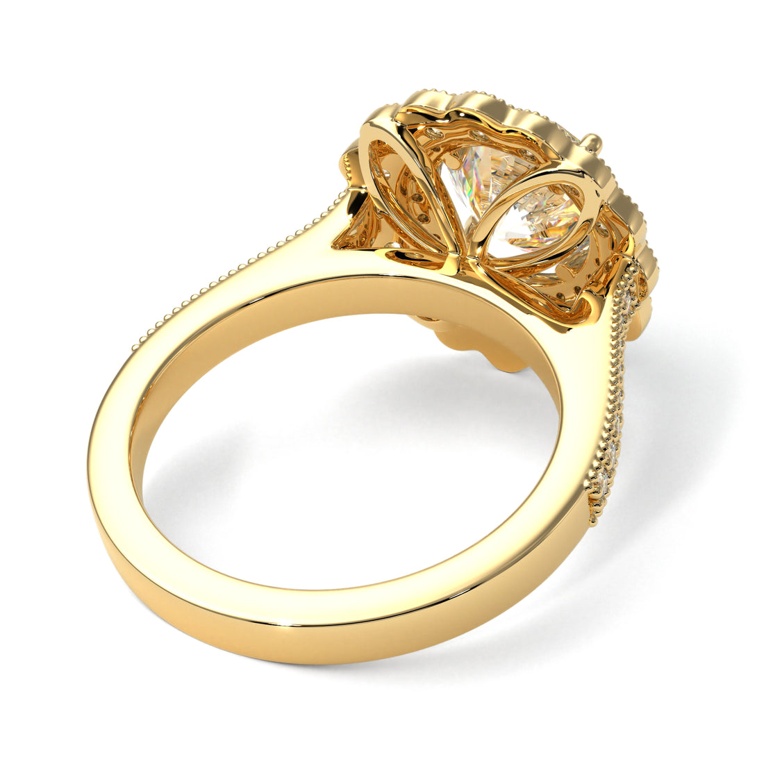 Diamond Double Halo Cathedral Engagement Ring - Deirdre No. 1