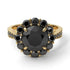 Black Diamond Round Halo Engagement Ring - Unity No. 37