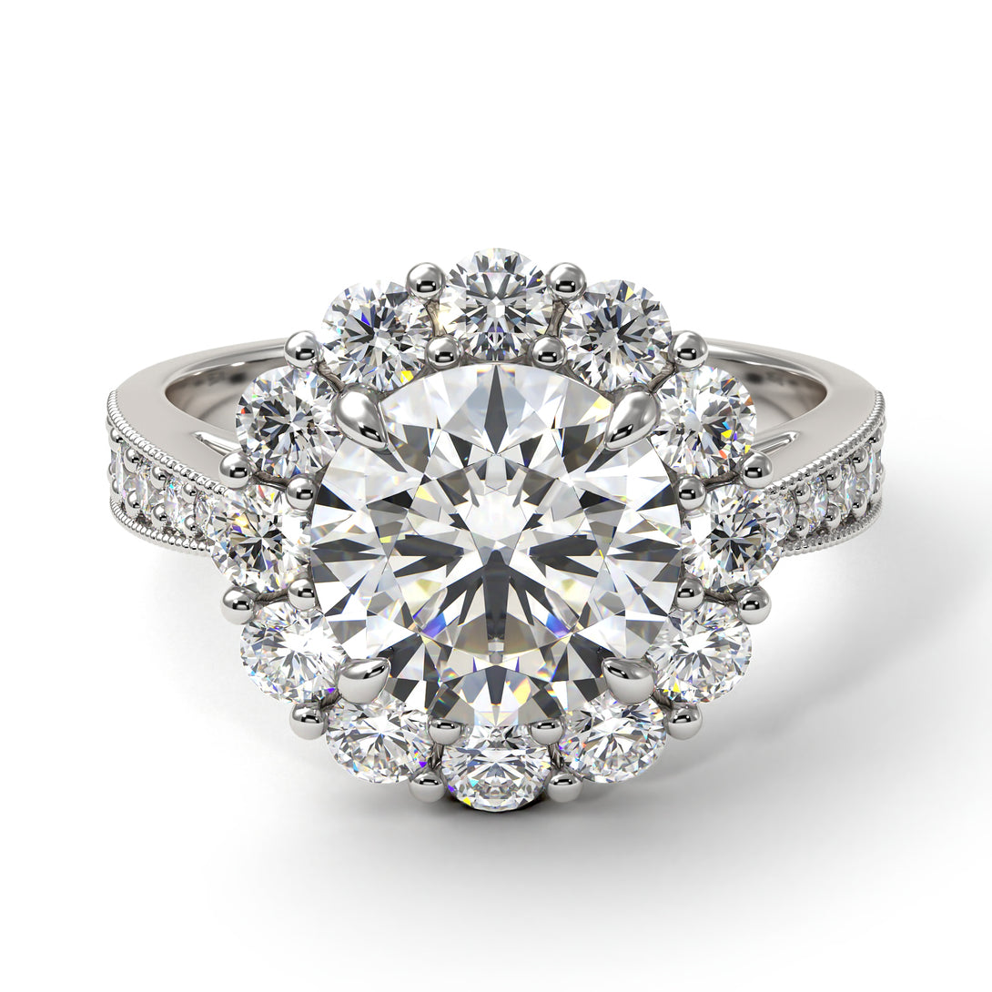 Diamond Round Halo Engagement Ring - Unity No. 3