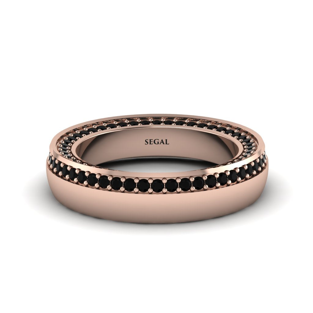 1.2Ct Black Diamond Double Halo Wedding Band - Lux No. 8