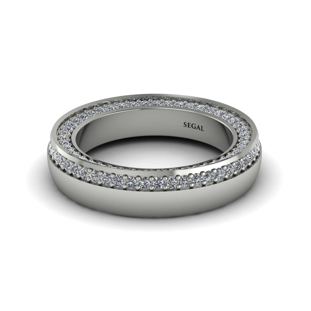 1.2Ct Diamond Double Halo Wedding Band - Lux No. 3