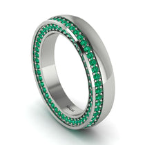 1.2Ct Emerald Double Halo Wedding Band - Lux No. 6 image 1