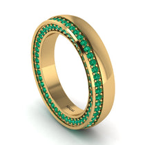 1.2Ct Emerald Double Halo Wedding Band - Lux No. 4 image 1