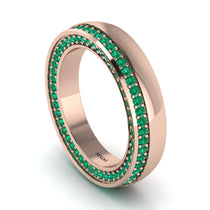 1.2Ct Emerald Double Halo Wedding Band - Lux No. 5 image 1