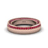 1.2Ct Ruby Double Halo Wedding Band - Lux No. 11