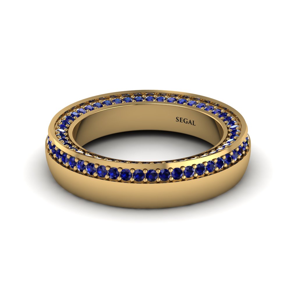 1.2Ct Sapphire Double Halo Wedding Band - Lux No. 13