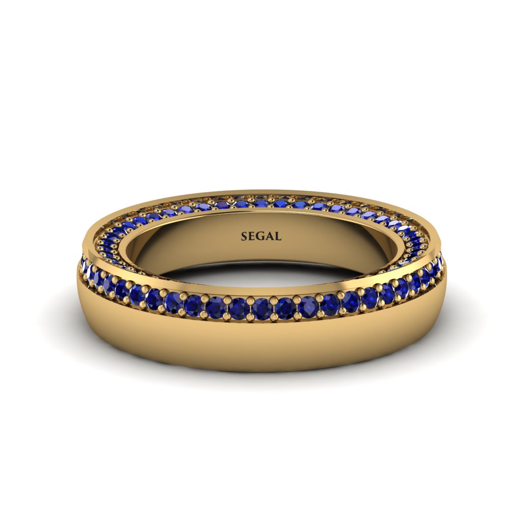 1.2Ct Sapphire Double Halo Wedding Band - Lux No. 13