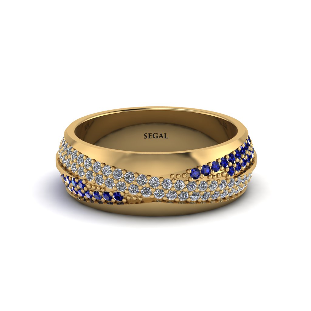 1.4Ct Diamond & Sapphire Eternity Wedding Ring - Merritt No. 61
