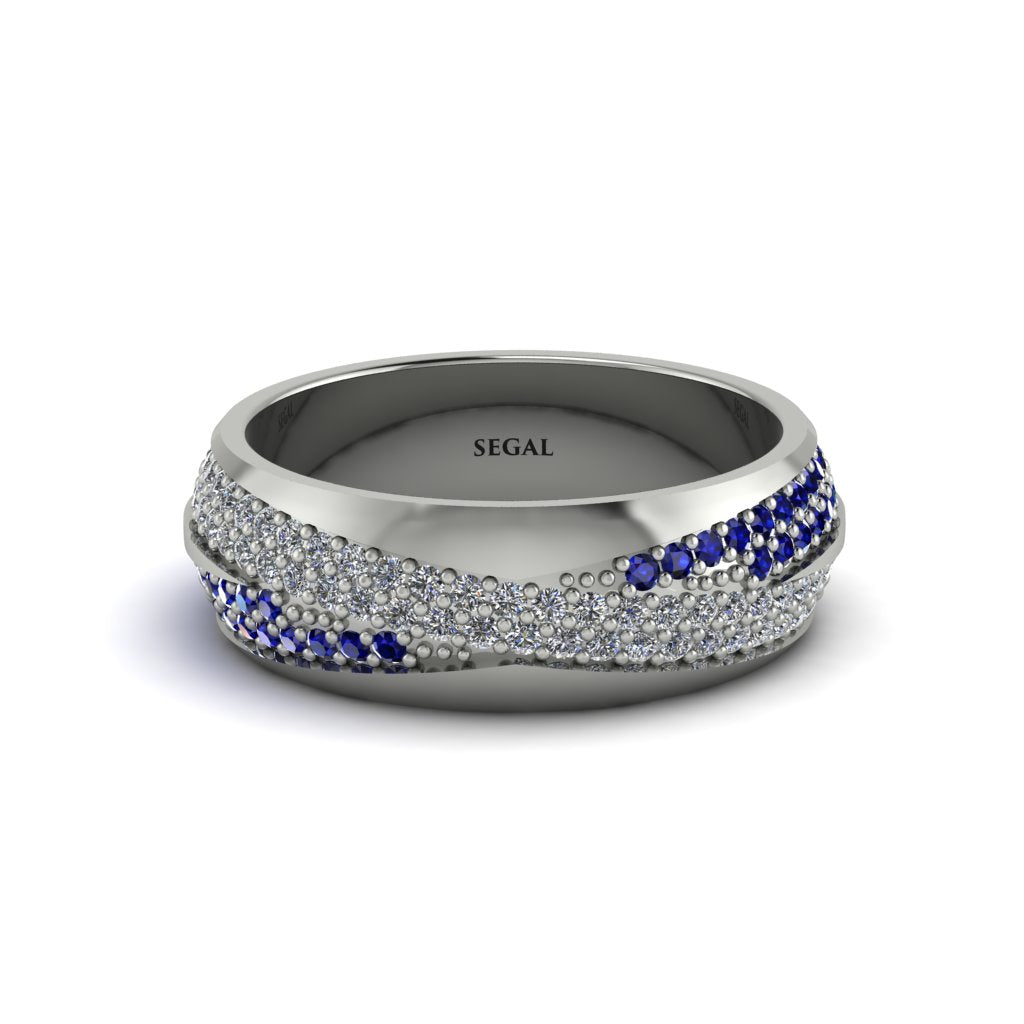 1.4Ct Diamond & Sapphire Eternity Wedding Ring - Merritt No. 63