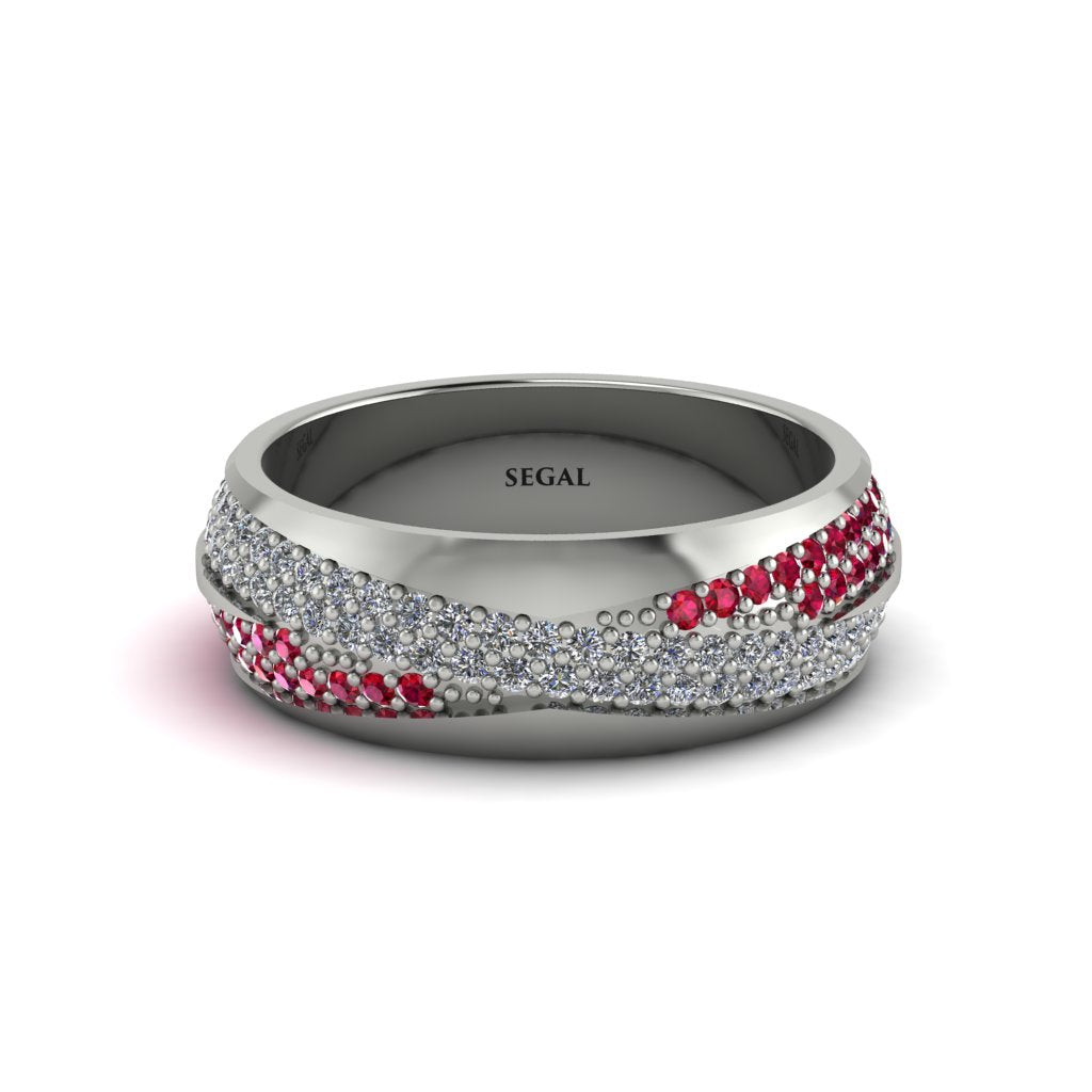 1.4Ct Diamond & Ruby Eternity Wedding Ring - Merritt No. 48