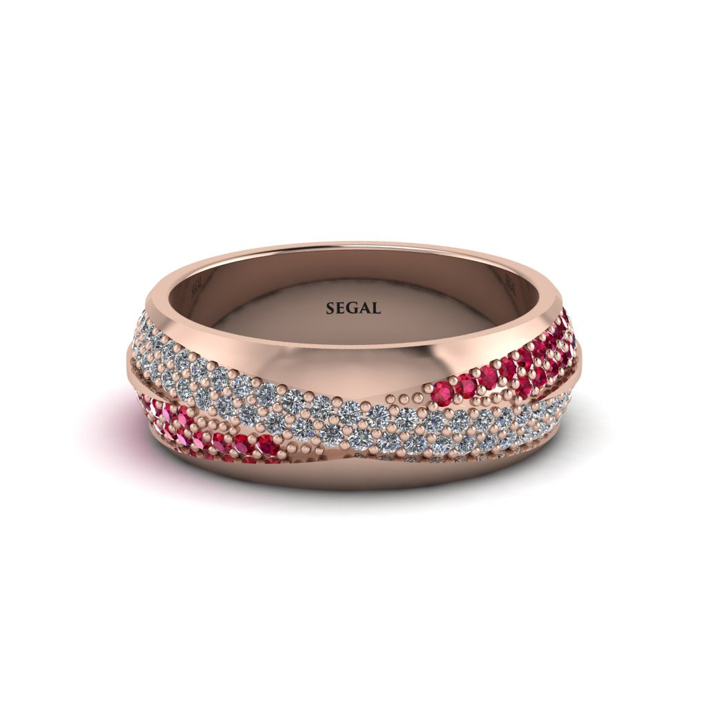 1.4Ct Diamond & Ruby Eternity Wedding Ring - Merritt No. 47