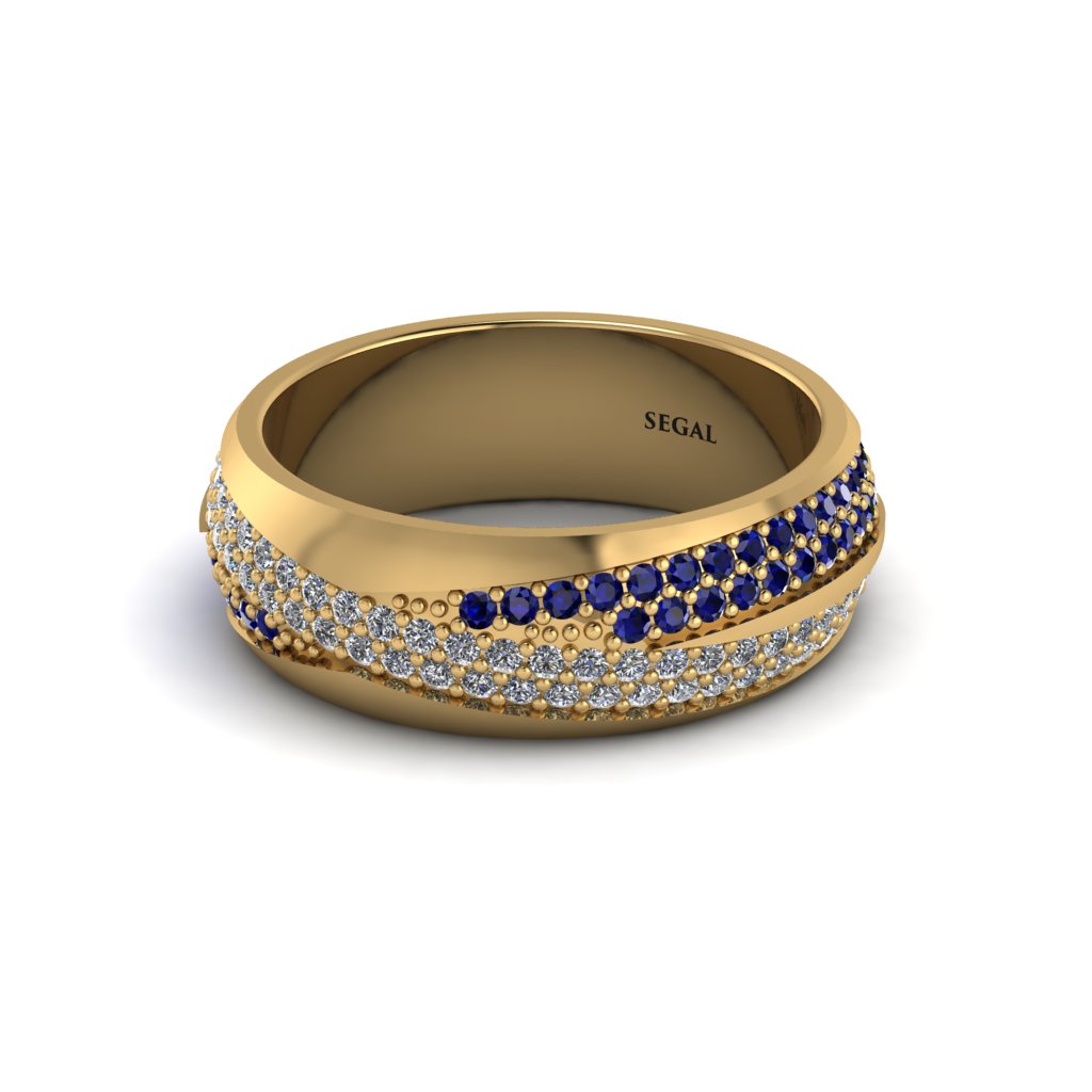 1.4Ct Diamond & Sapphire Eternity Wedding Ring - Merritt No. 61