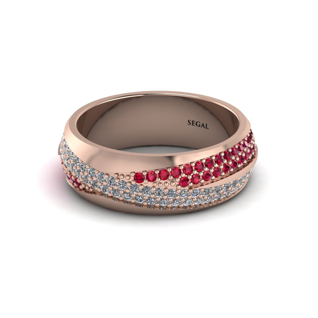 1.4Ct Diamond & Ruby Eternity Wedding Ring - Merritt No. 47