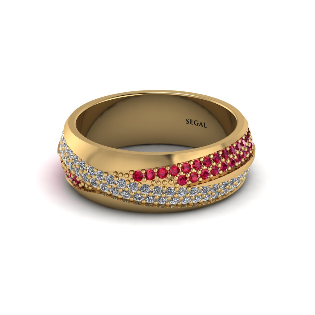 1.4Ct Diamond & Ruby Eternity Wedding Ring - Merritt No. 46