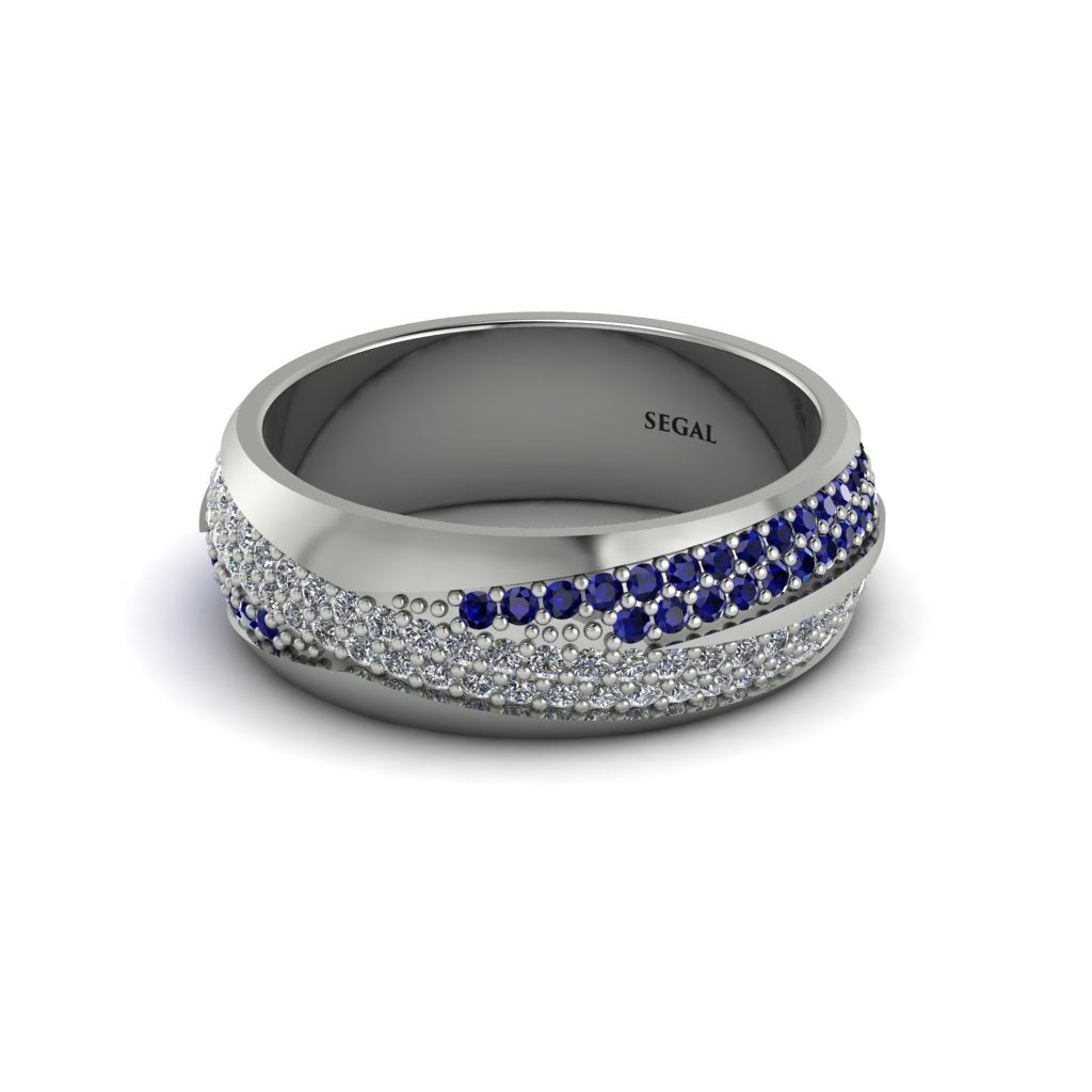 1.4Ct Diamond & Sapphire Eternity Wedding Ring - Merritt No. 63