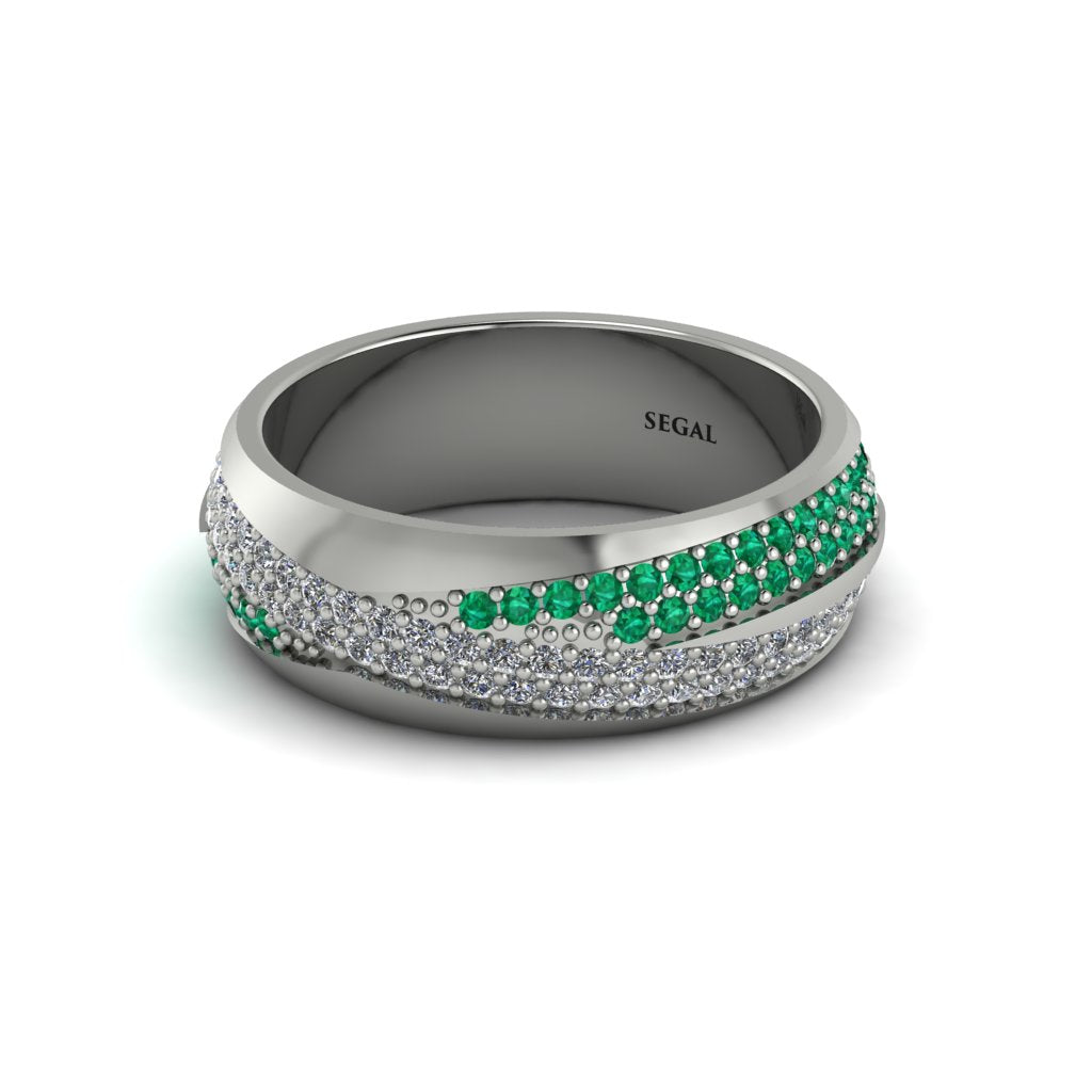 1.4Ct Diamond & Emerald Eternity Wedding Ring - Merritt No. 18